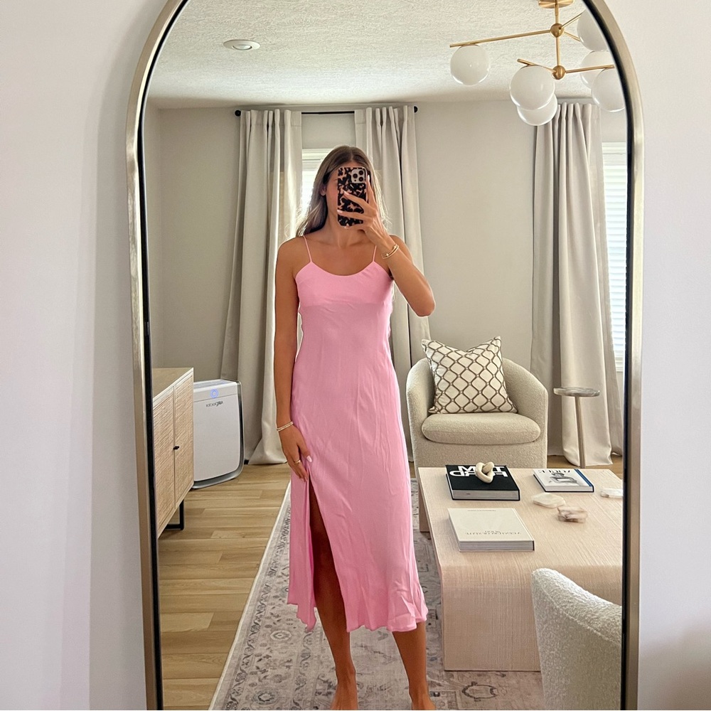 Zara Pink Slip Silk Dress